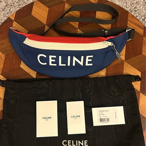 Celine 紅藍撞色腰包