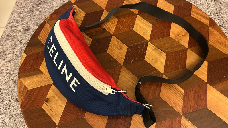Celine 紅藍撞色腰包-2