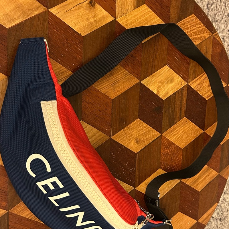 Celine 紅藍撞色腰包-3