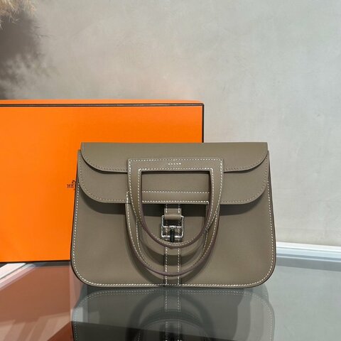 HERMES Halzan Mini - Etoupe 18 大象灰銀 K