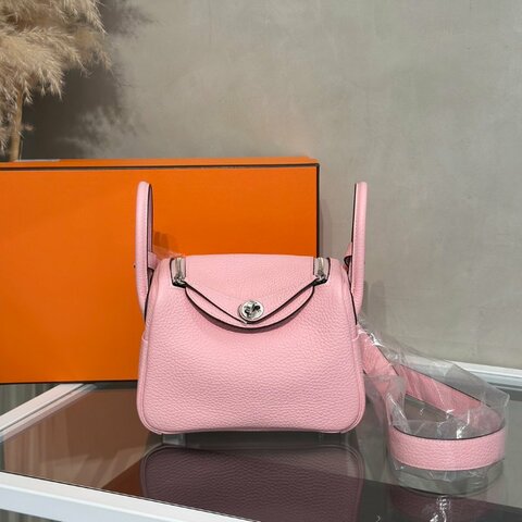 HERMES Mini Lindy ll - Rose Sakure 3Q 櫻花粉銀 K