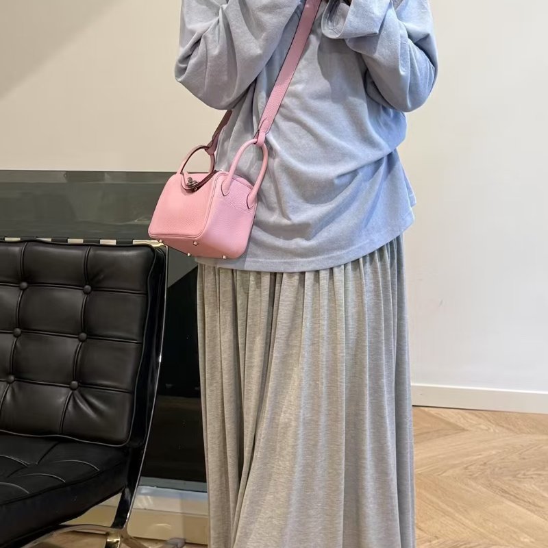 HERMES Mini Lindy ll - Rose Sakure 3Q 櫻花粉銀 K-1