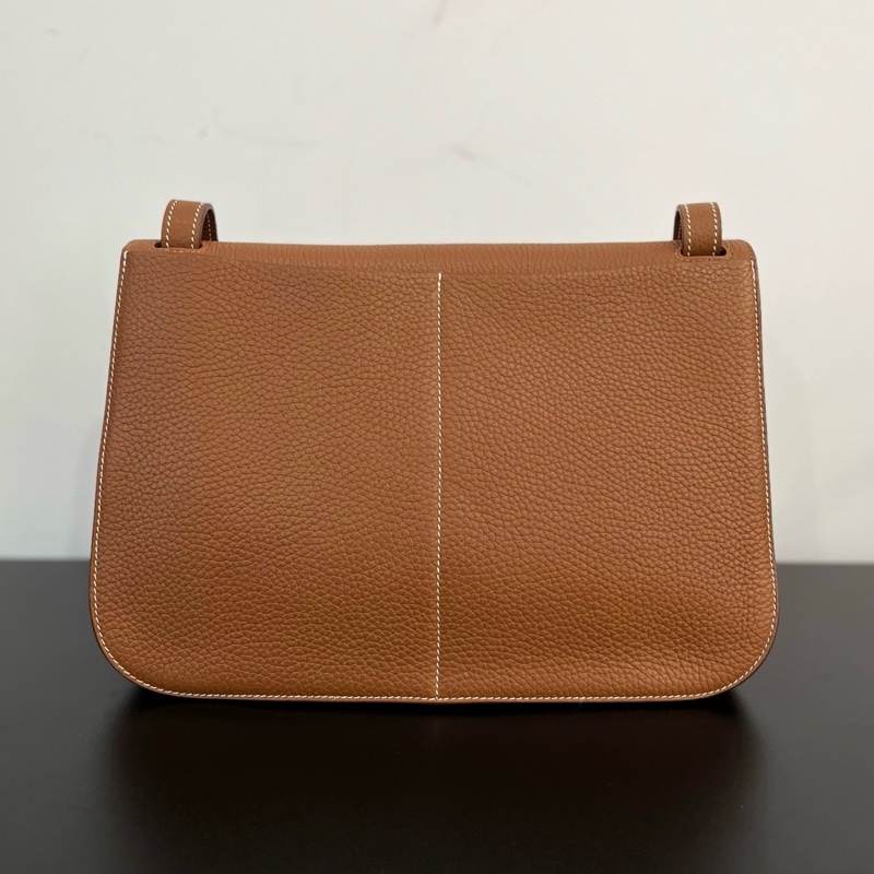🤎正品Hermes/愛馬仕Halzan31金棕色手提包 銀扣tc皮 C刻99新✨-2