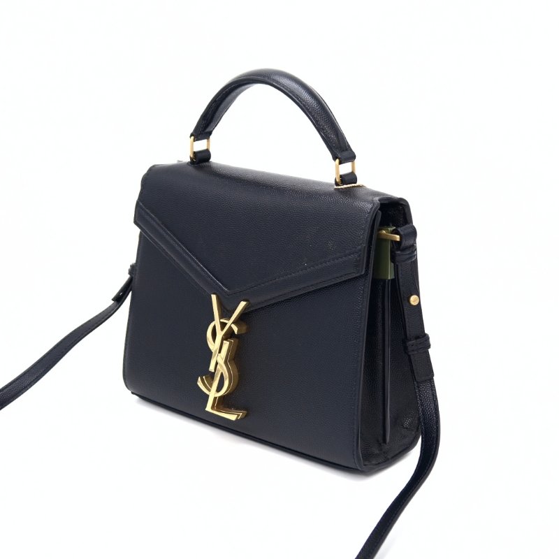 YSL CASSANDRA黑金魚子醬皮手提肩背信封包 20*16*7 98新配件塵袋-3