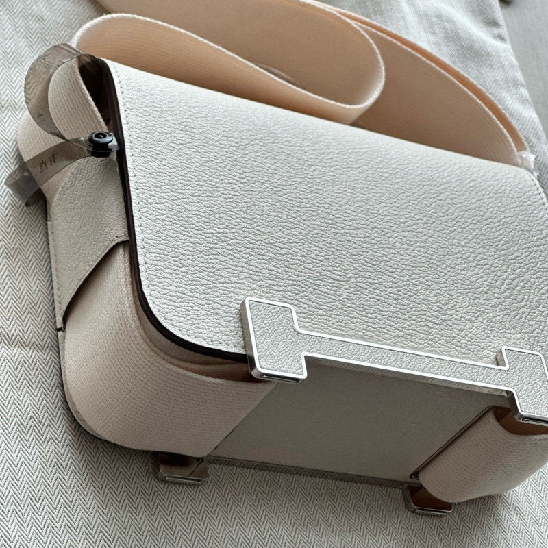 💖正品✨閒置新Hermes/愛馬仕 Gate 木屐包斜背包 奶油白 銀扣 U刻-6