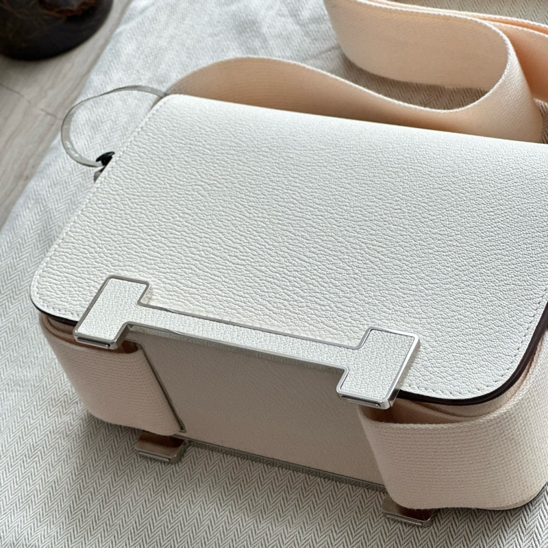 💖正品✨閒置新Hermes/愛馬仕 Gate 木屐包斜背包 奶油白 銀扣 U刻-7