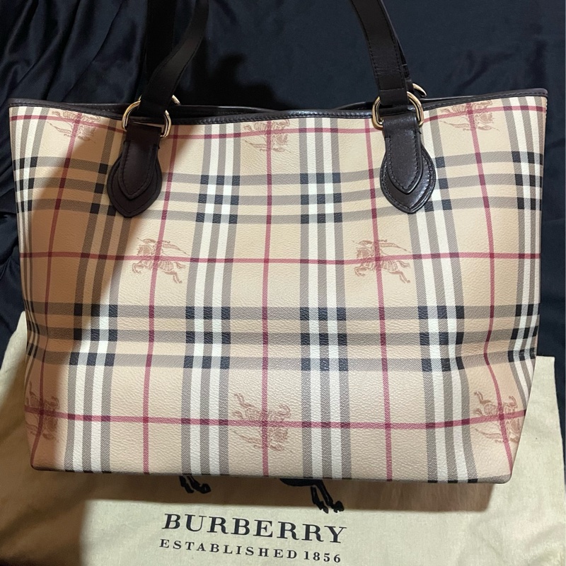 Burberry Tote經典戰馬皮革大托特包 可上肩(50x15x27)-0