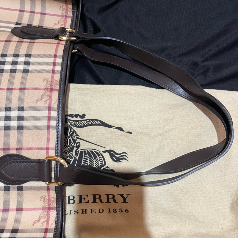 Burberry Tote經典戰馬皮革大托特包 可上肩(50x15x27)-4