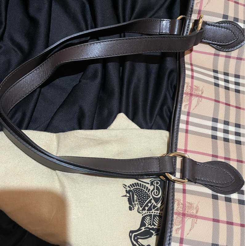Burberry Tote經典戰馬皮革大托特包 可上肩(50x15x27)-36