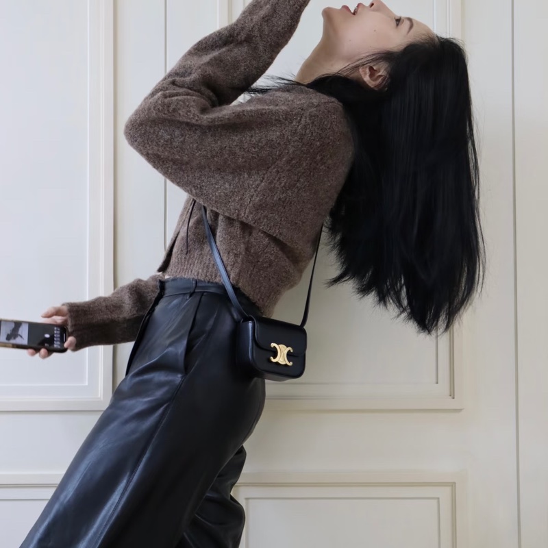 Celine 凱旋門黑金盒子包 Mini Box-7