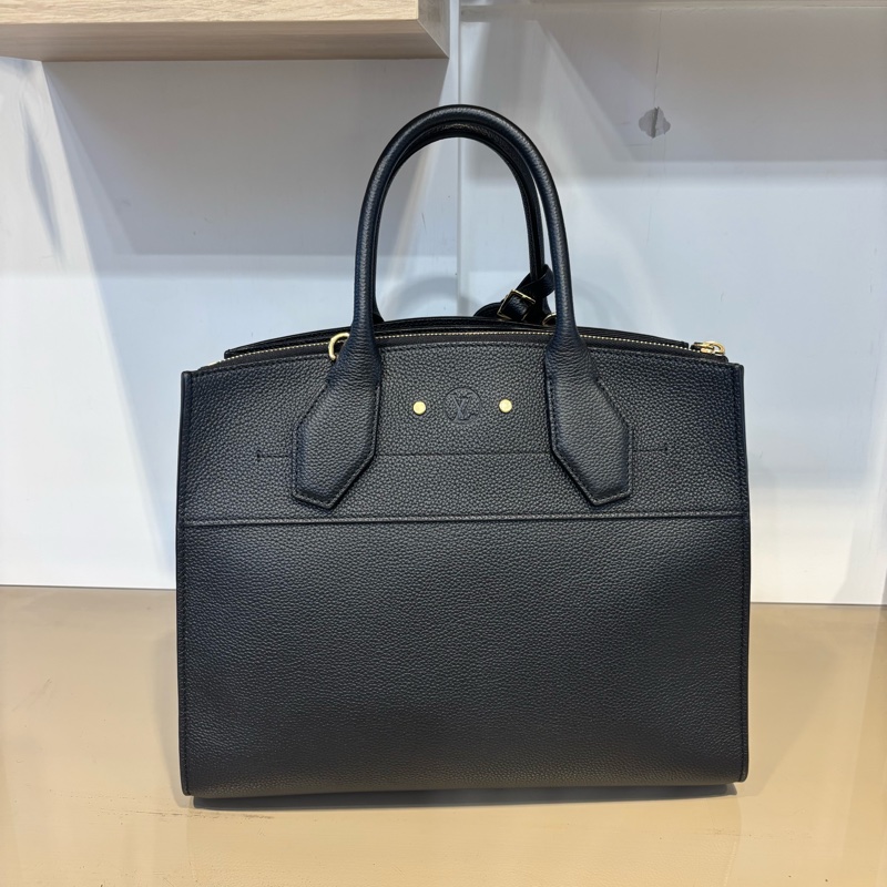 LV 黑牛皮City Steamer MM 手提包 M53015-1