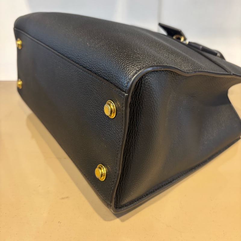 LV 黑牛皮City Steamer MM 手提包 M53015-6