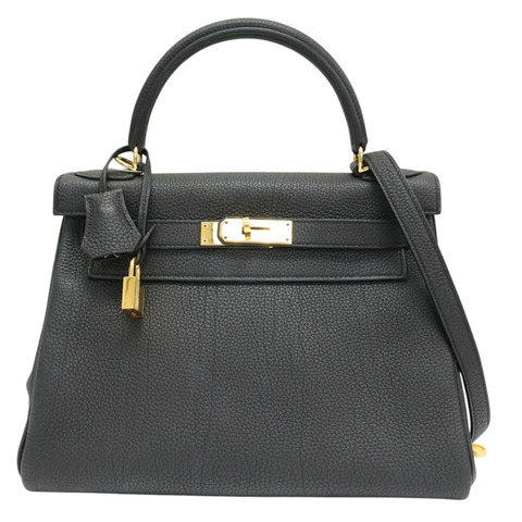 黑色 TOGO牛皮 Kelly 28 凱莉包 兩用包 A刻 金釦【HERMES 愛馬仕】