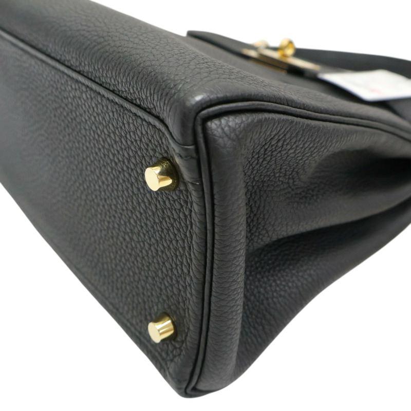 黑色 TOGO牛皮 Kelly 28 凱莉包 兩用包 A刻 金釦【HERMES 愛馬仕】-9