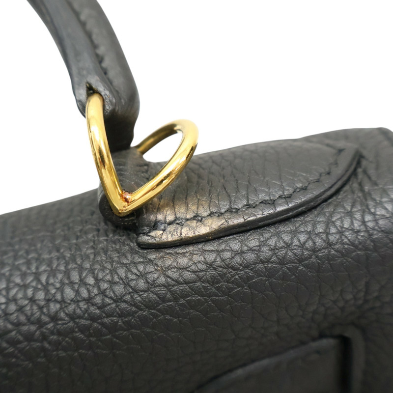 黑色 TOGO牛皮 Kelly 28 凱莉包 兩用包 A刻 金釦【HERMES 愛馬仕】-11