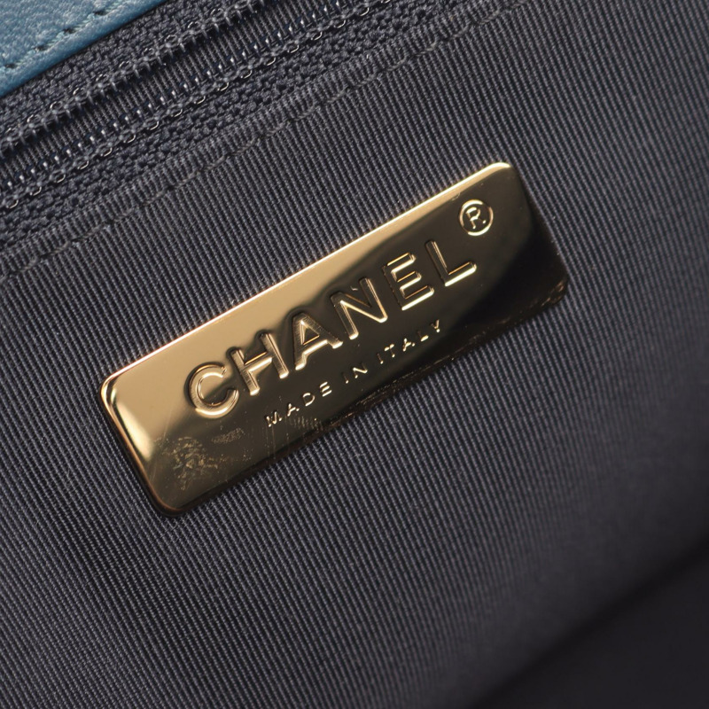 香奈兒 (CHANEL) 絎縫鏈條肩背包 AS0949 羊皮 海軍藍 二手 金扣-3