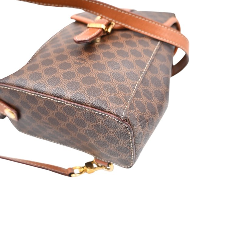 中古 思琳 賽琳 Celine Macadam老花圖案 經典菱格紋路 雙子 後背包-6
