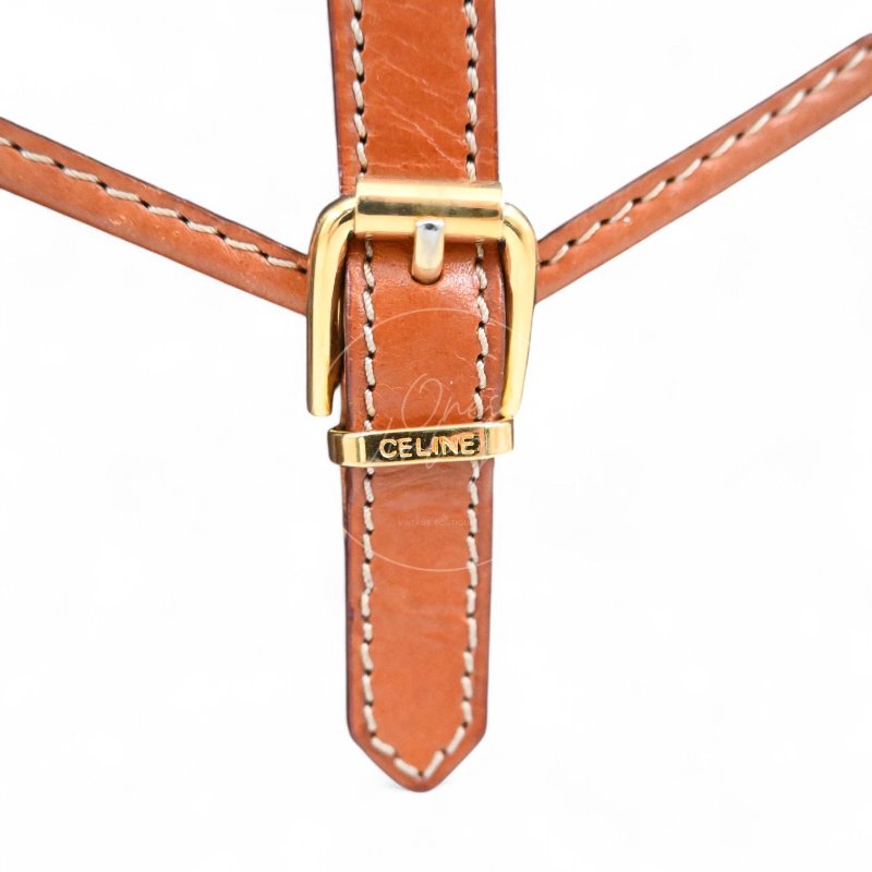 中古 思琳 賽琳 Celine Macadam老花圖案 經典菱格紋路 雙子 後背包-10