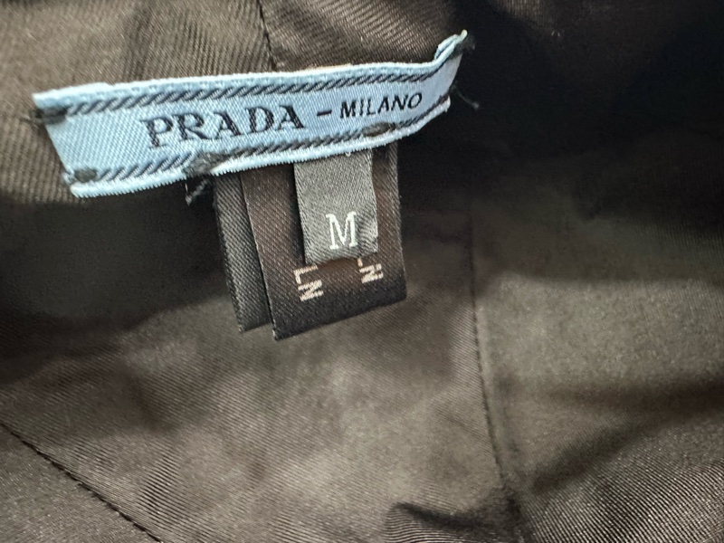 Prada 2017秀麂皮真皮拼接重工郵差帽 M碼-5