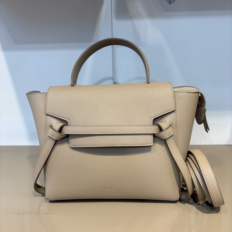 Celine 奶茶牛皮Belt Bag Micro 鯰魚包-0