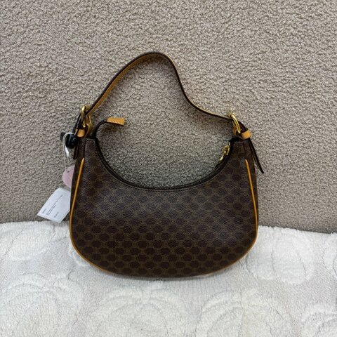 中古 Celine 賽琳 思琳 AVA 凱旋門帆布 小牛皮包