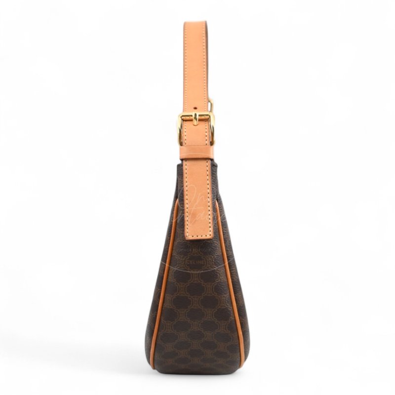 中古 Celine 賽琳 思琳 AVA 凱旋門帆布 小牛皮包-4