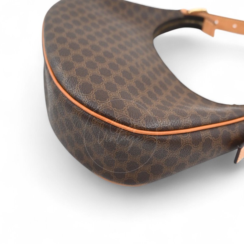 中古 Celine 賽琳 思琳 AVA 凱旋門帆布 小牛皮包-9