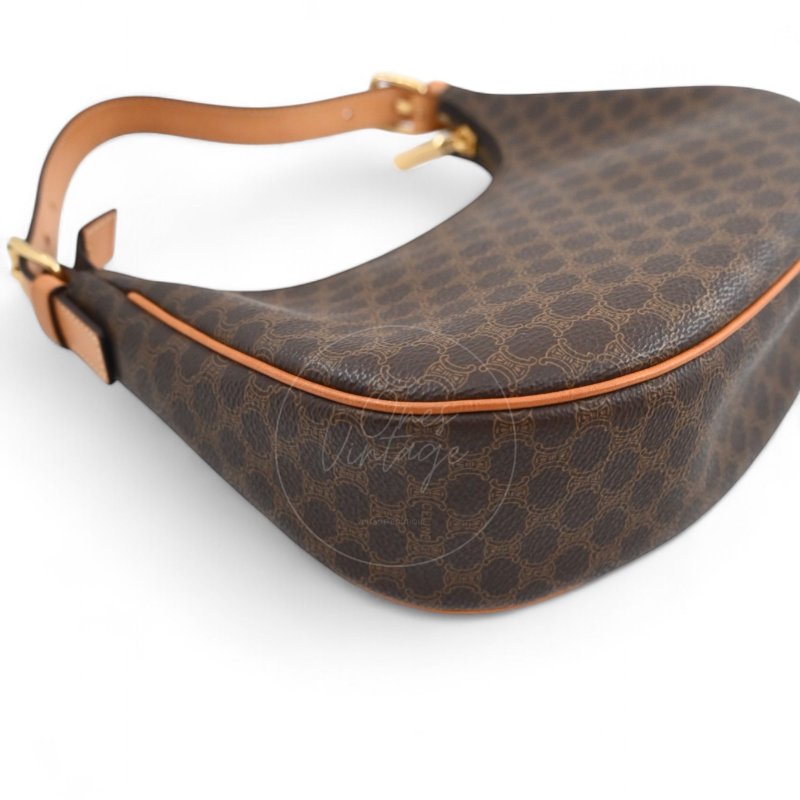 中古 Celine 賽琳 思琳 AVA 凱旋門帆布 小牛皮包-10