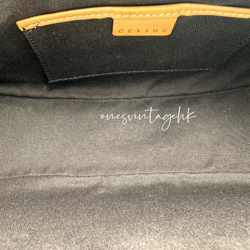 中古 Celine 賽琳 思琳 AVA 凱旋門帆布 小牛皮包-11