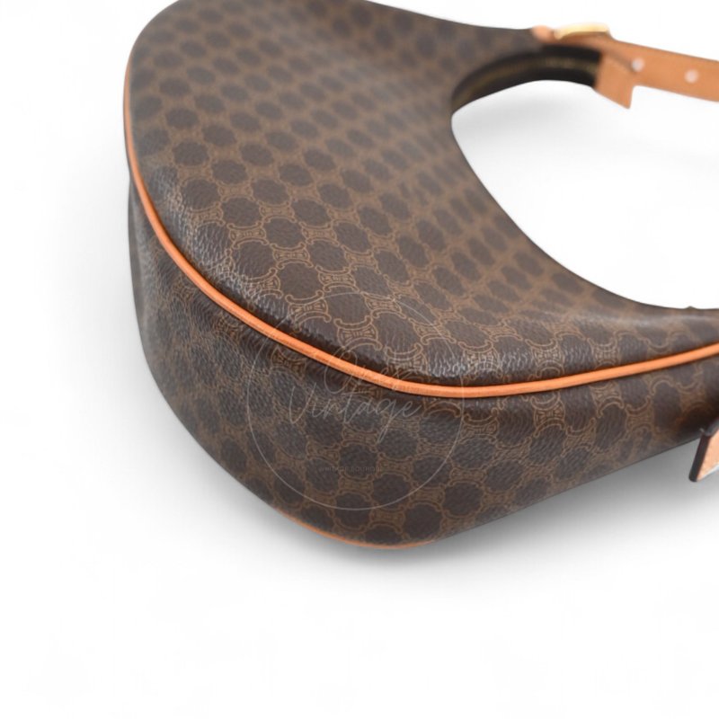 中古 Celine 賽琳 思琳 AVA 凱旋門帆布 小牛皮包-14