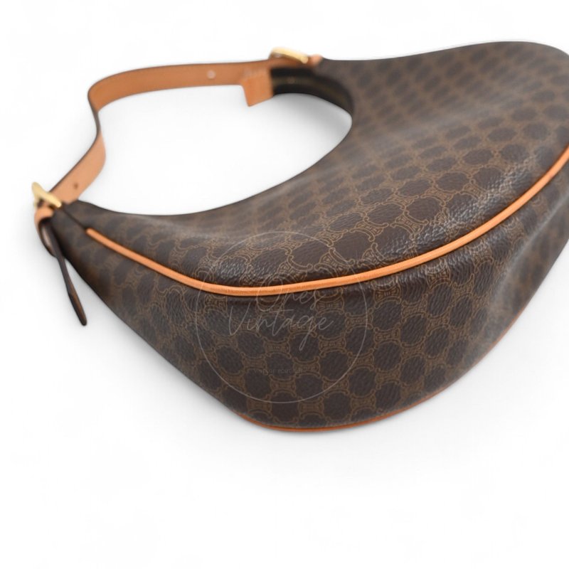 中古 Celine 賽琳 思琳 AVA 凱旋門帆布 小牛皮包-16