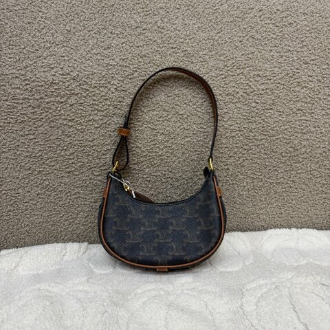 中古 Celine 賽琳 思琳 Mini 小型 AVA 凱旋門帆布與小牛皮 手袋