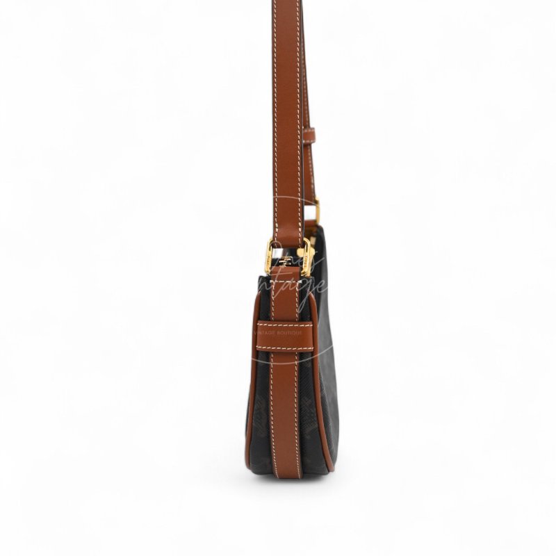 中古 Celine 賽琳 思琳 Mini 小型 AVA 凱旋門帆布與小牛皮 手袋-3