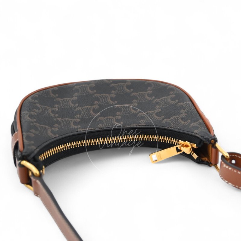 中古 Celine 賽琳 思琳 Mini 小型 AVA 凱旋門帆布與小牛皮 手袋-6
