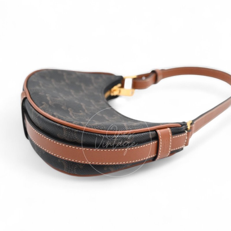 中古 Celine 賽琳 思琳 Mini 小型 AVA 凱旋門帆布與小牛皮 手袋-8
