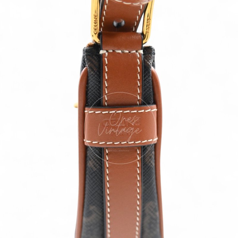 中古 Celine 賽琳 思琳 Mini 小型 AVA 凱旋門帆布與小牛皮 手袋-9