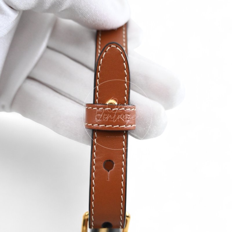 中古 Celine 賽琳 思琳 Mini 小型 AVA 凱旋門帆布與小牛皮 手袋-10