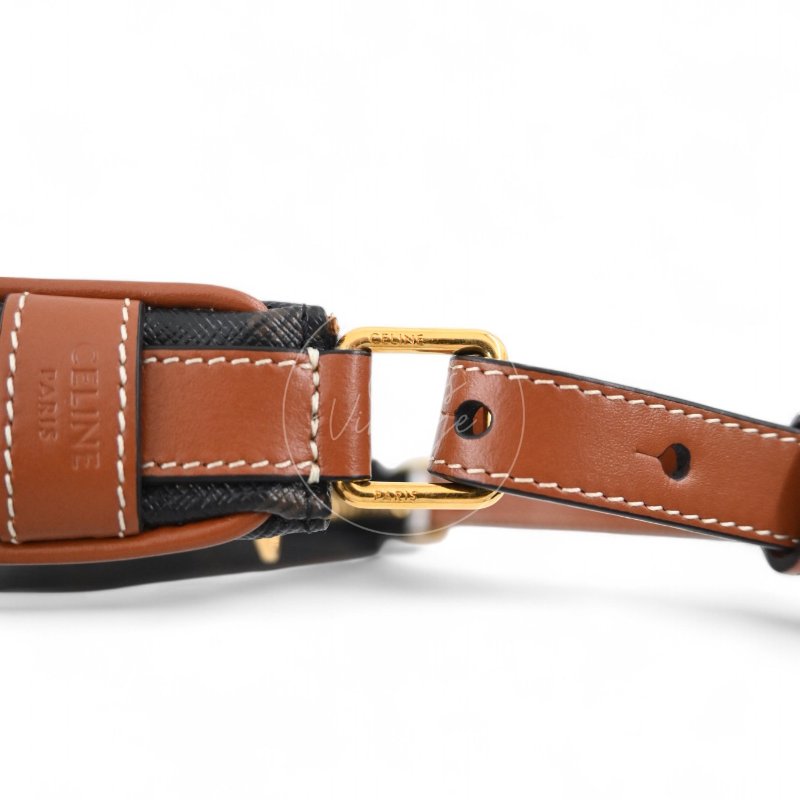 中古 Celine 賽琳 思琳 Mini 小型 AVA 凱旋門帆布與小牛皮 手袋-11