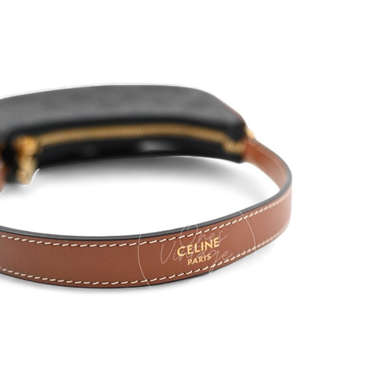 中古 Celine 賽琳 思琳 Mini 小型 AVA 凱旋門帆布與小牛皮 手袋-14