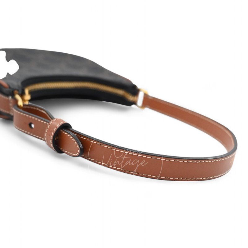中古 Celine 賽琳 思琳 Mini 小型 AVA 凱旋門帆布與小牛皮 手袋-15