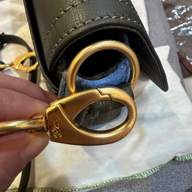 longchamp 麂皮拼色包-4