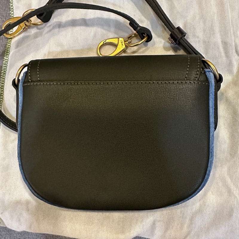 longchamp 麂皮拼色包-7