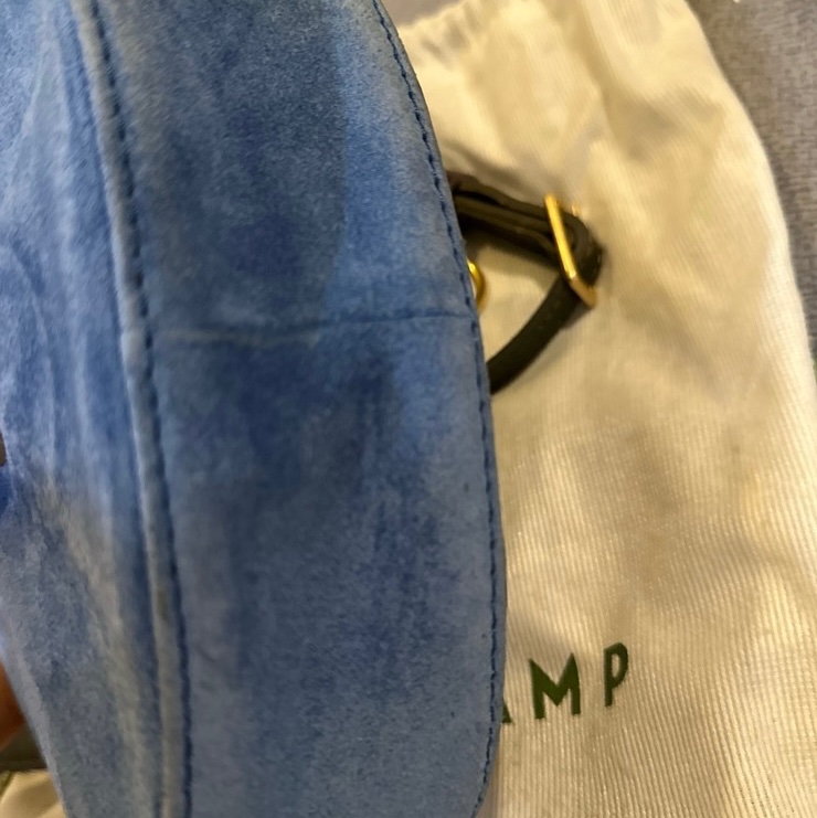 longchamp 麂皮拼色包-8