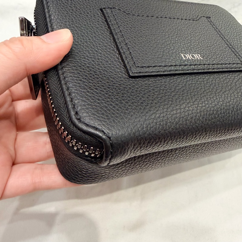Dior 荔枝牛皮 雙拉鏈 相機包 斜背包 黑-13