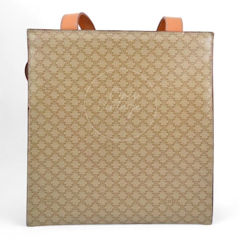 中古 Celine 賽琳 米色 經典圖案 托特包-3