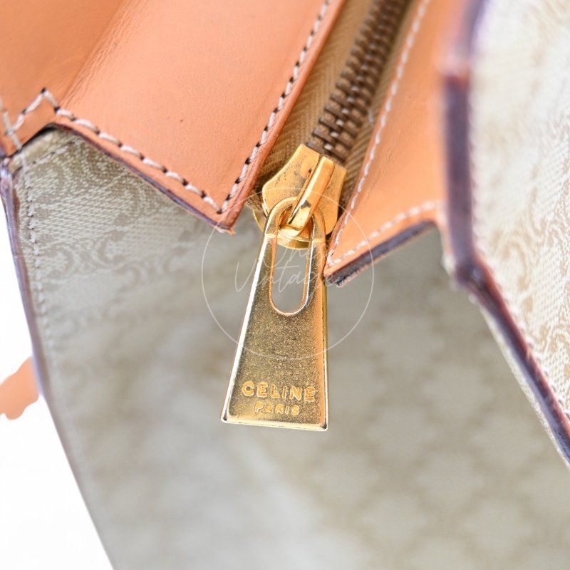 中古 Celine 賽琳 米色 經典圖案 托特包-14