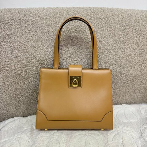 中古 Celine 賽琳 米色 光滑小牛皮 手提包