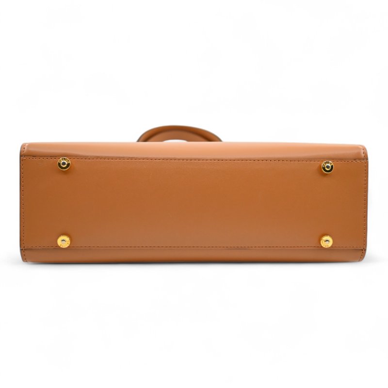 中古 Celine 賽琳 米色 光滑小牛皮 手提包-5