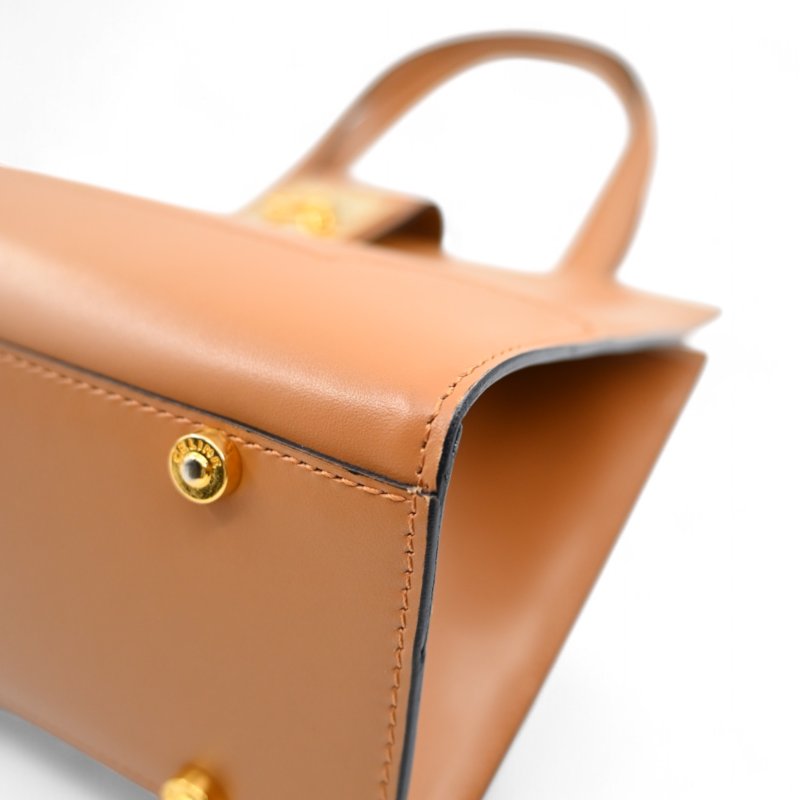 中古 Celine 賽琳 米色 光滑小牛皮 手提包-12