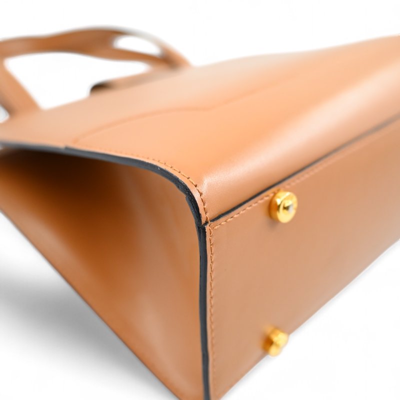 中古 Celine 賽琳 米色 光滑小牛皮 手提包-16